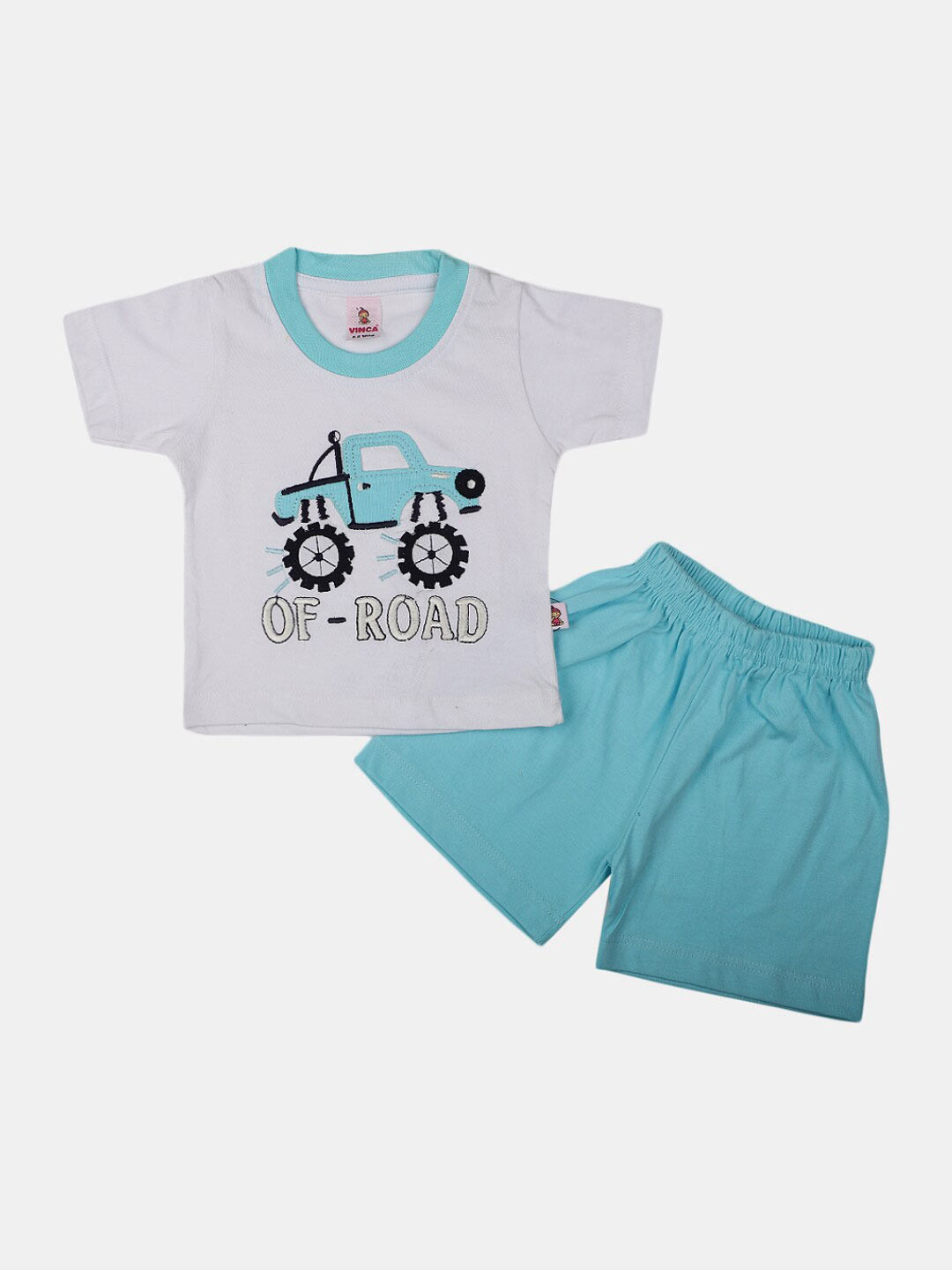 

V-Mart Infant Printed Pure Cotton T-shirt With Shorts Set, White