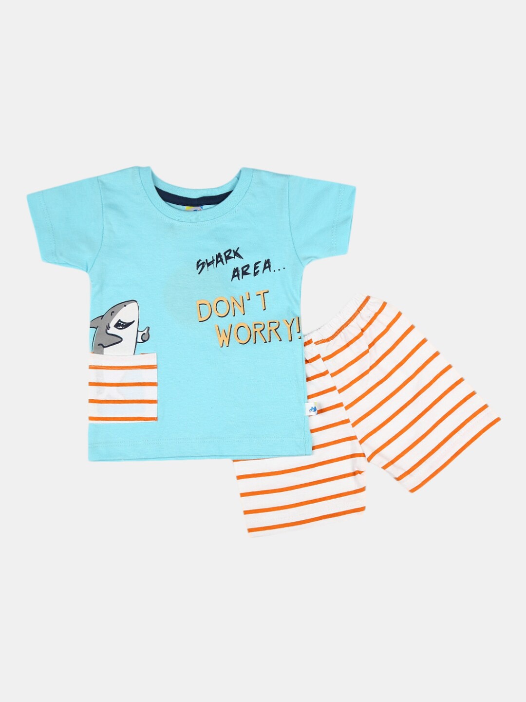 

V-Mart Infant Printed Pure Cotton T-shirt With Shorts Set, Blue