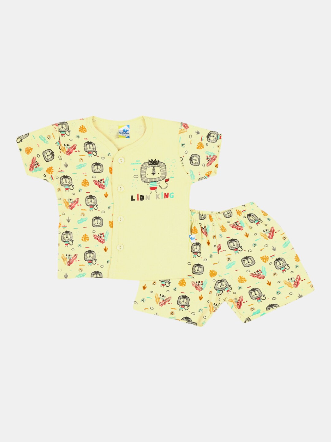 

V-Mart Infants Boys Printed Cotton T-shirt with Shorts, Yellow