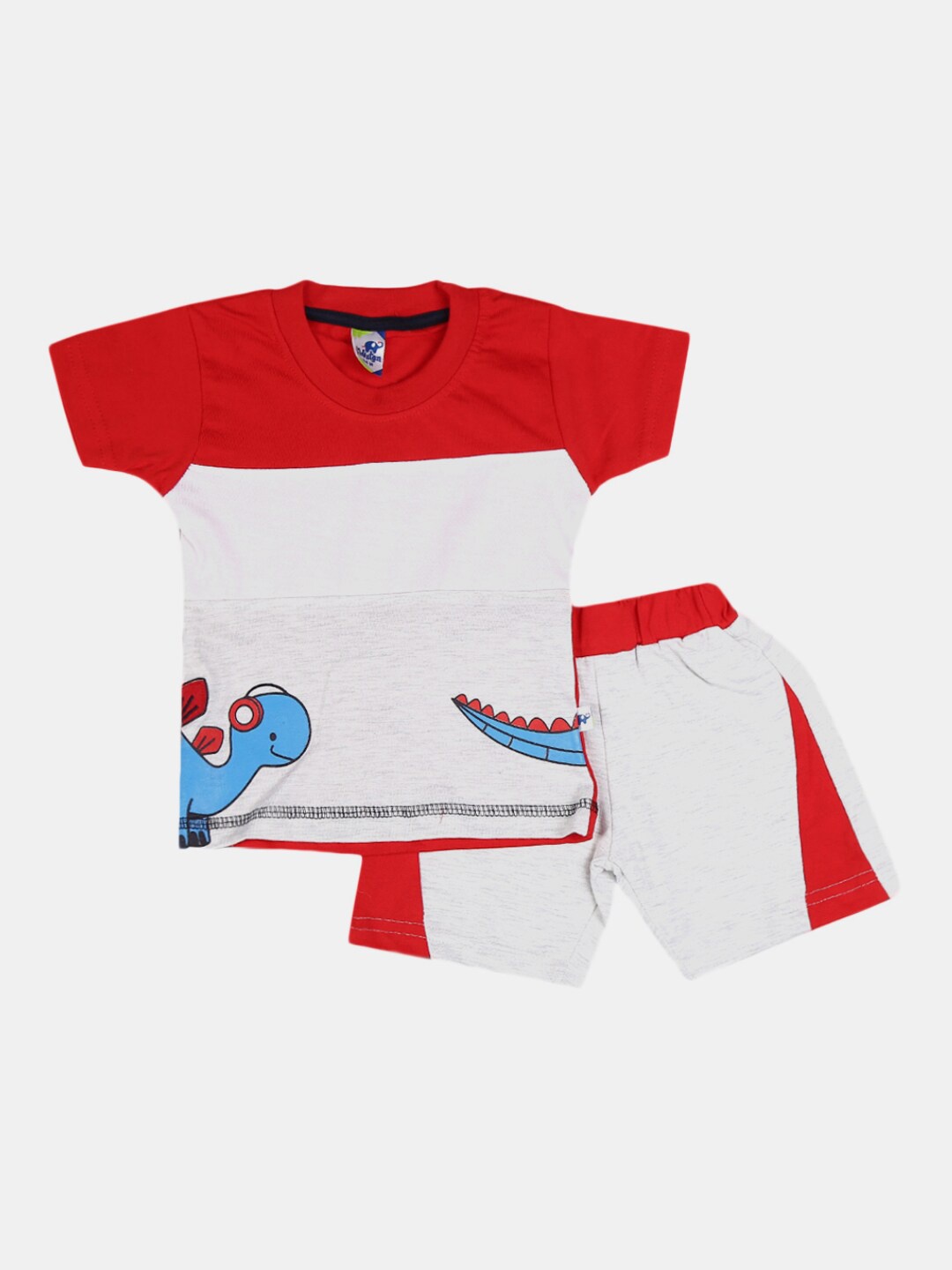 

V-Mart Infants Printed Pure Cotton T-shirt with Shorts, Red