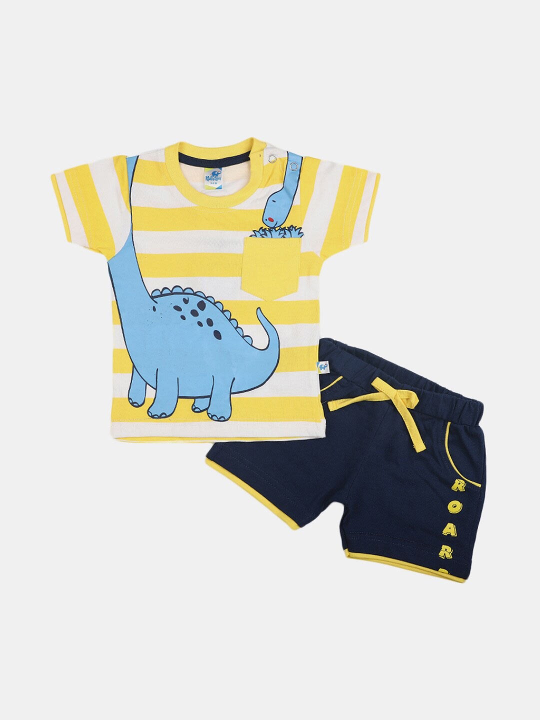 

V-Mart Infants Boys Printed Cotton T-shirt with Shorts, White