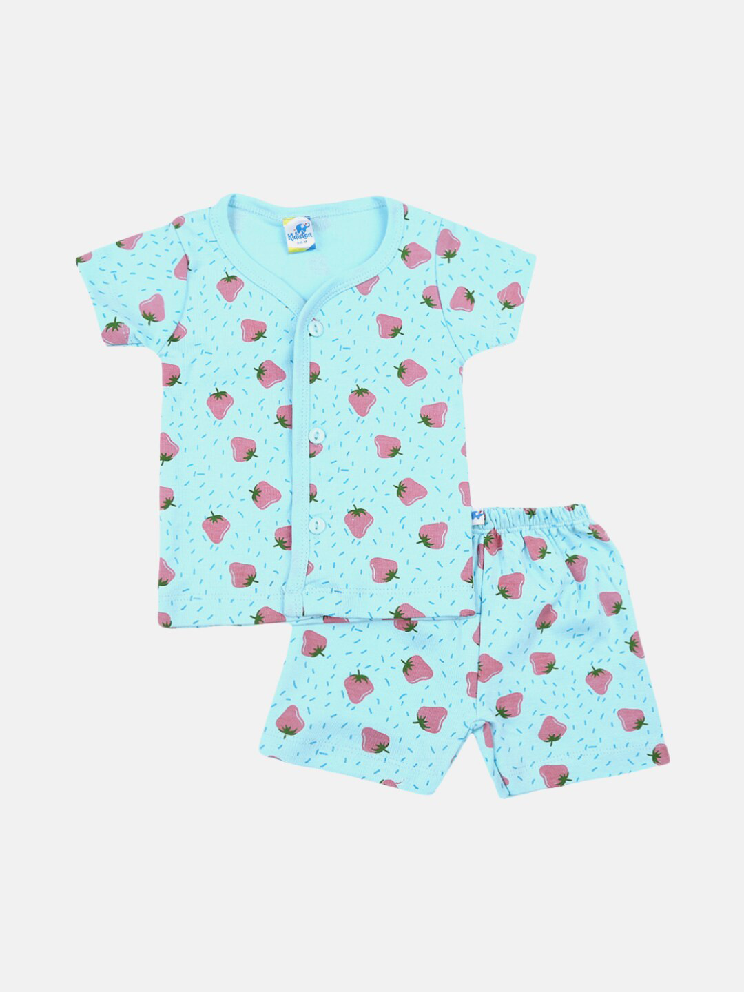

V-Mart Infants Printed Pure Cotton Shirt with Shorts, Blue