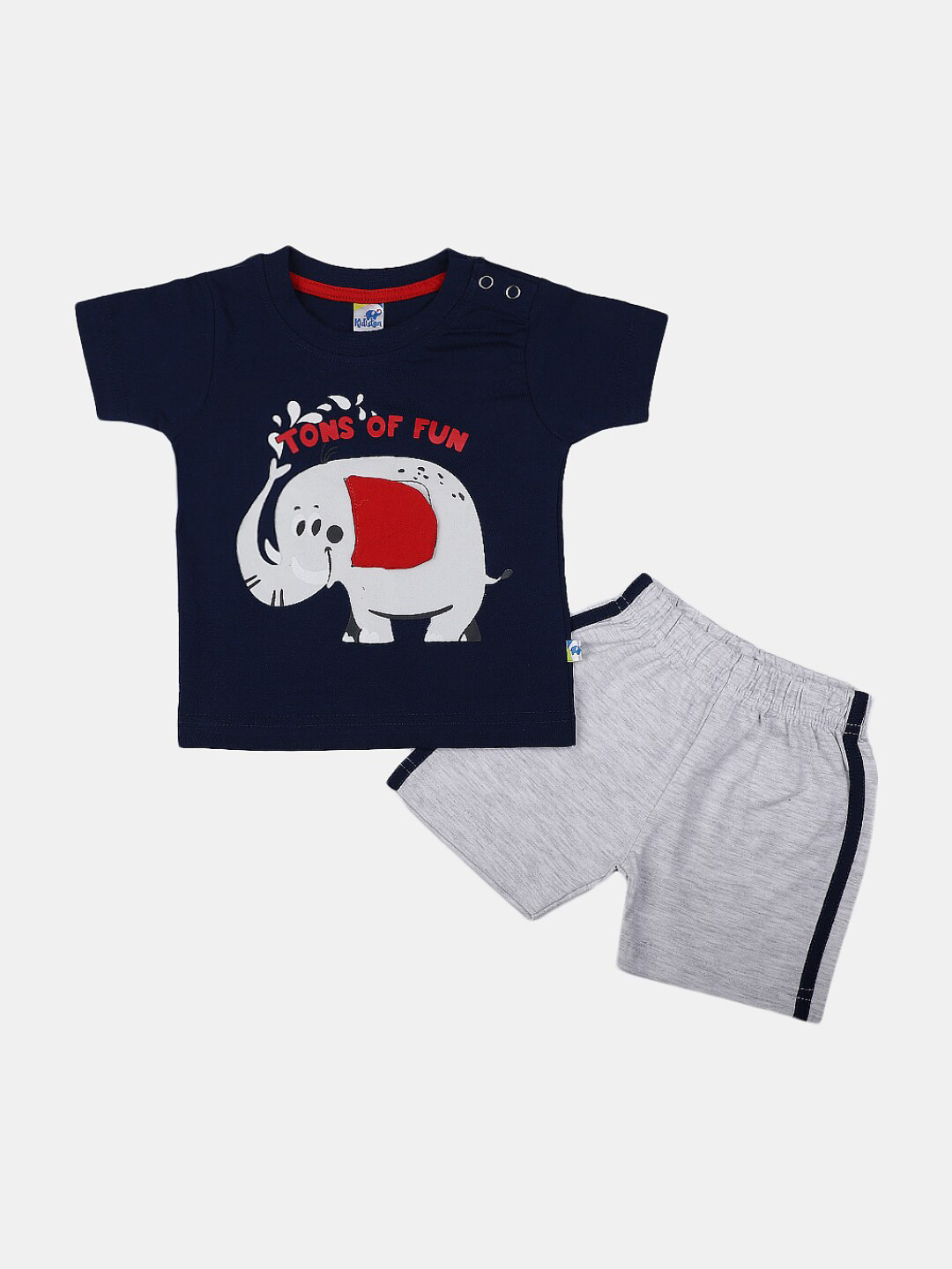 

V-Mart Infant Printed Cotton T-shirt With Shorts Set, Navy blue