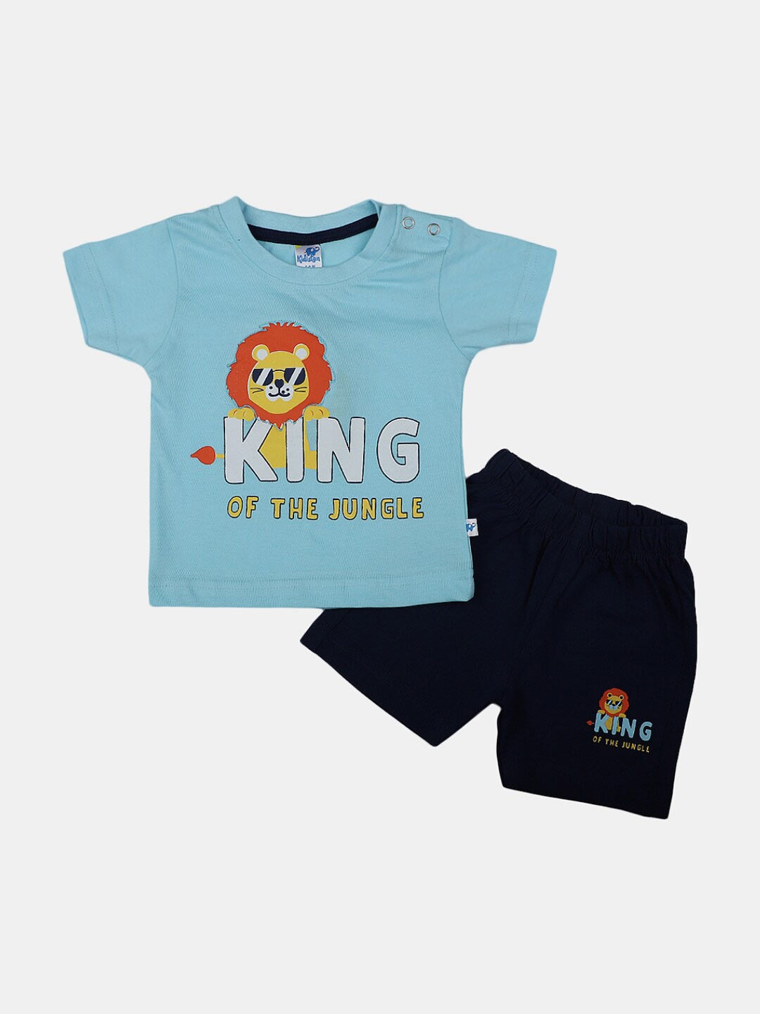 

V-Mart Infants Printed Pure Cotton T-shirt with Shorts, Blue