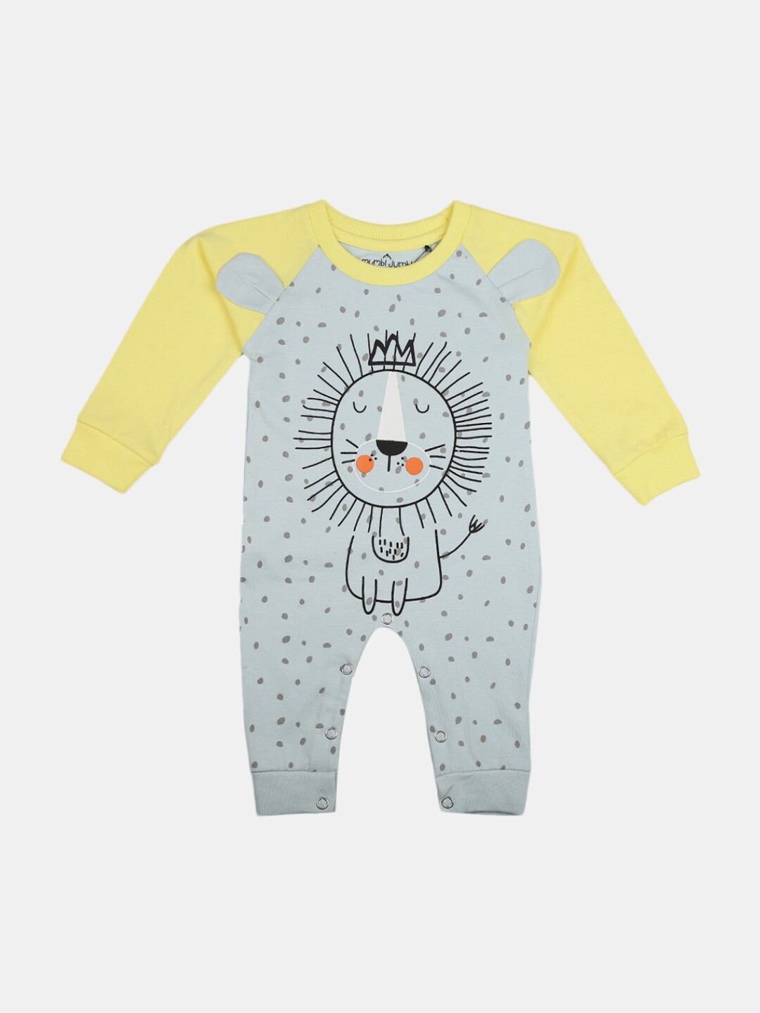 

V-Mart Infant Printed Cotton Single Jersey Rompers, Grey