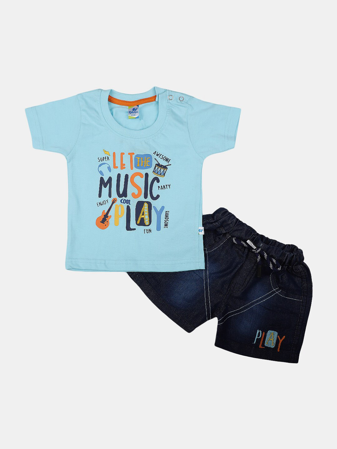 

V-Mart Infant Printed Cotton T-shirt With Shorts Set, Blue