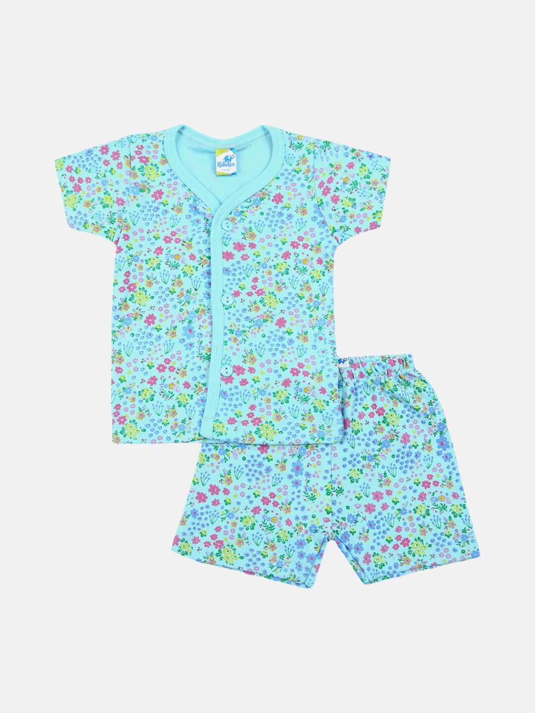 

V-Mart Infants Printed Pure Cotton Shirt with Shorts, Blue