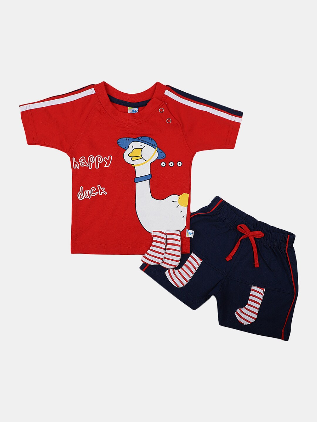 

V-Mart Infant Printed Cotton T-shirt With Shorts Set, Red