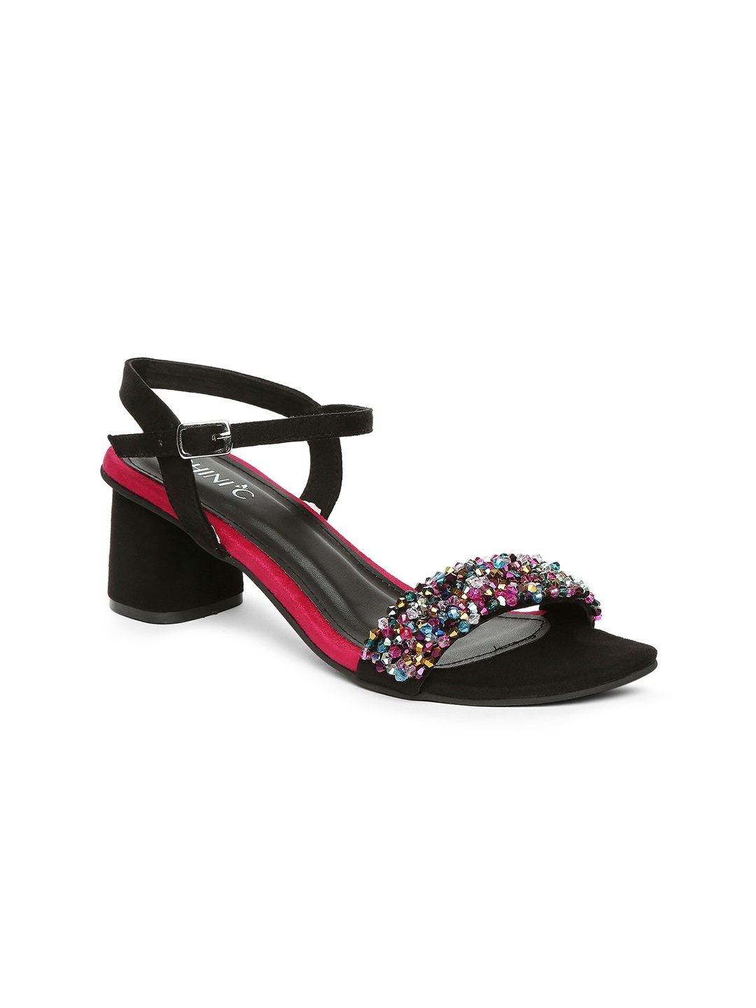 

CHINI C Embellished Block Heels, Black