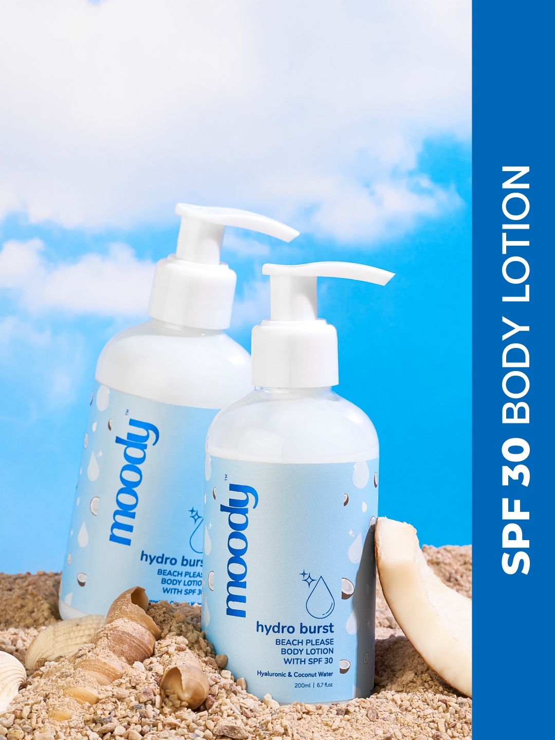 

MOODY Moody Hydro Burst Beach Please Body Lotion with SPF 30, Blue