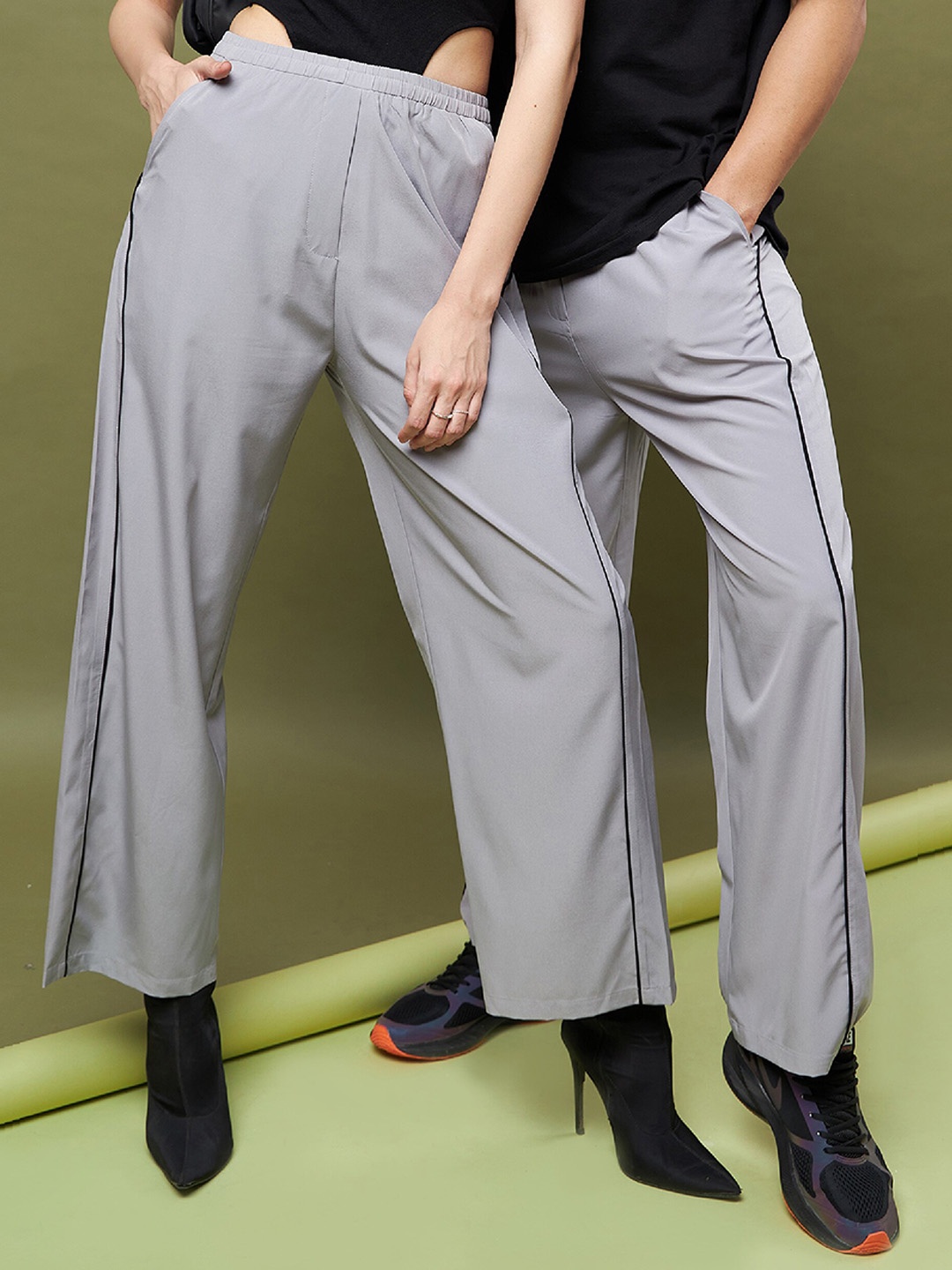 

MASCLN SASSAFRAS Relaxed-Fit Parachute Track Pant, Grey