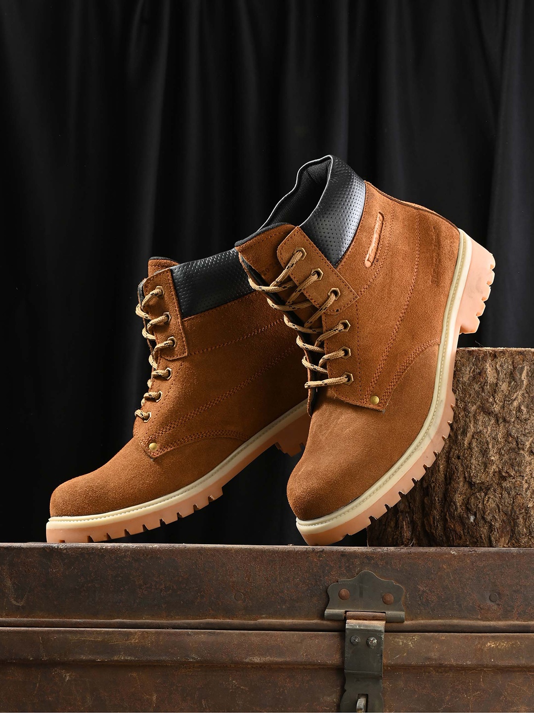 

Eego Italy Men Leather Block Heeled Regular Boots, Tan