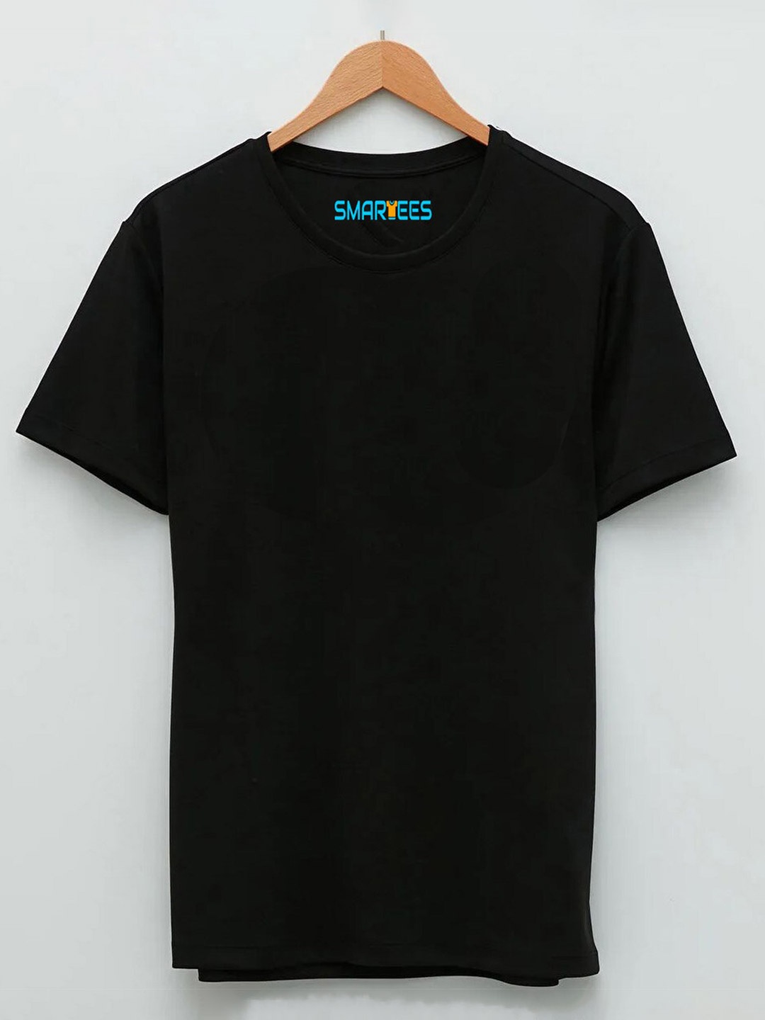 

SMARTEES Round Neck Half Sleeve Cotton T-shirt, Black