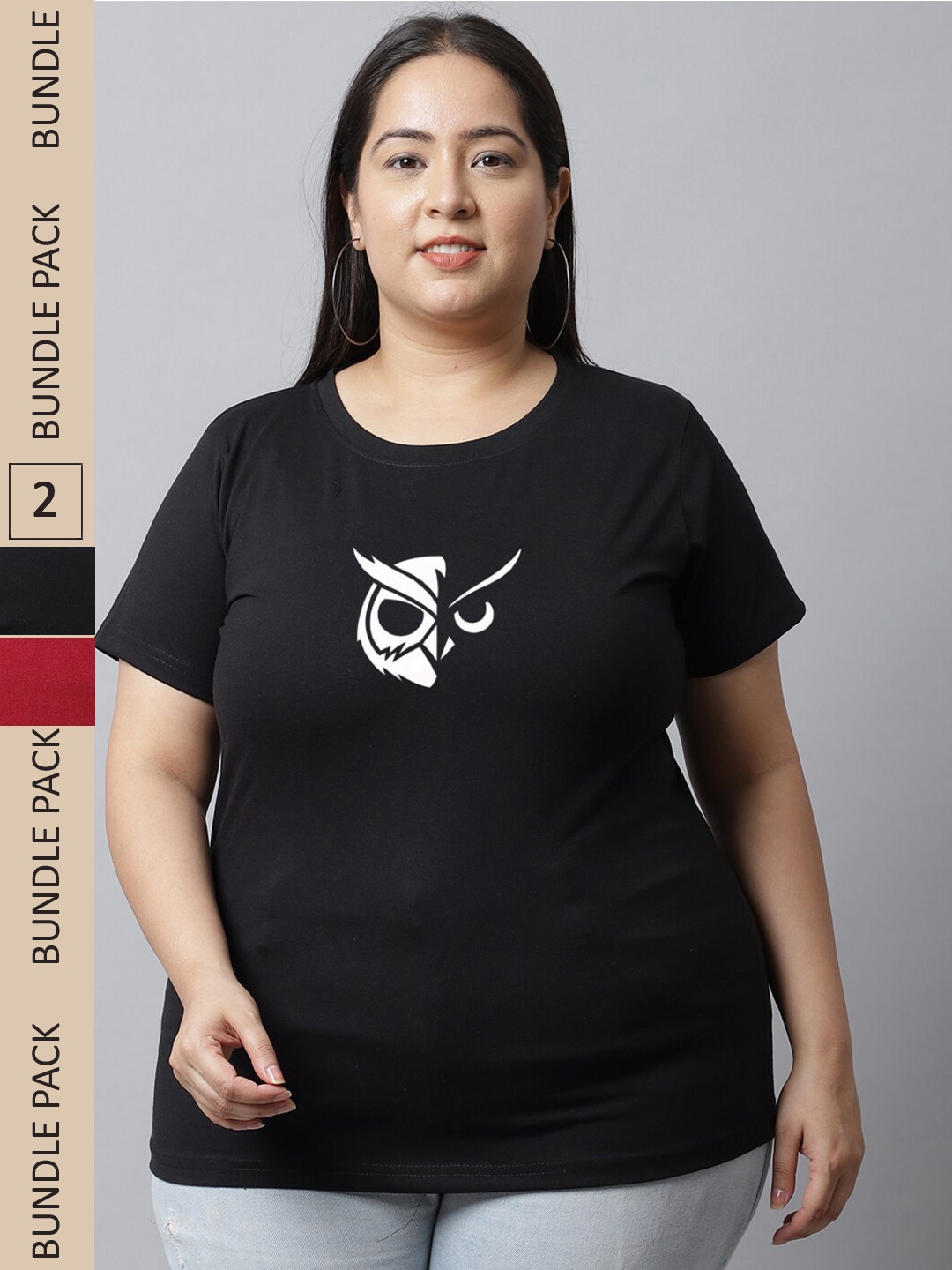 

UnaOne Women Black Typography Printed Pockets Slim Fit T-shirt
