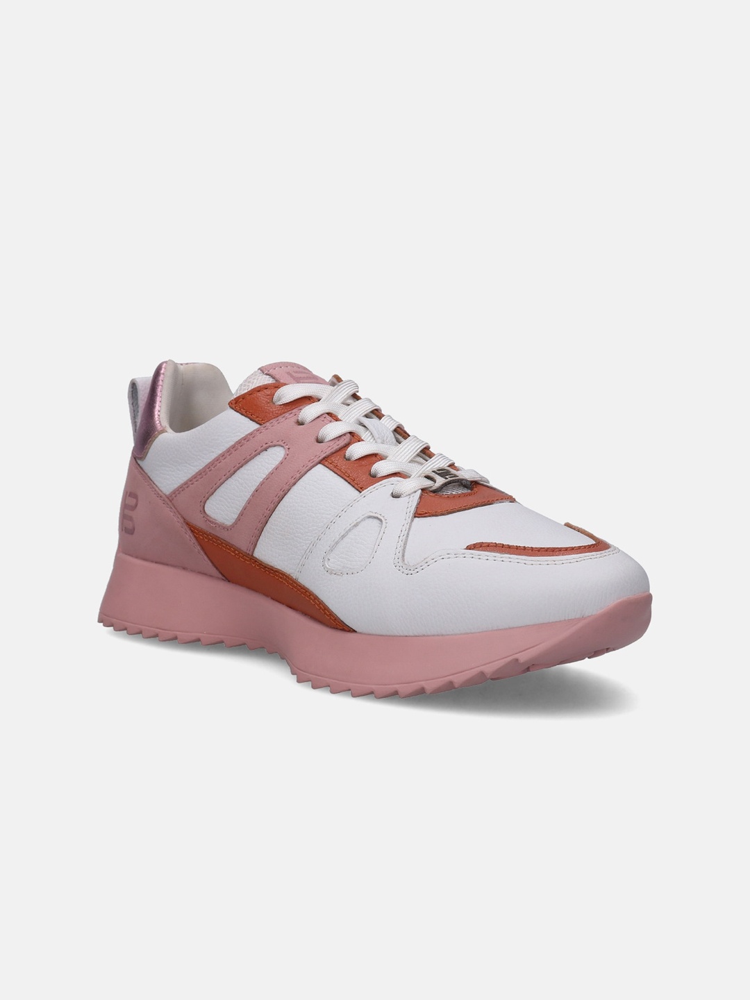 

BAGATT Women Sophie Colourblocked Comfort Insole Leather Contrast Sole Sneakers, White
