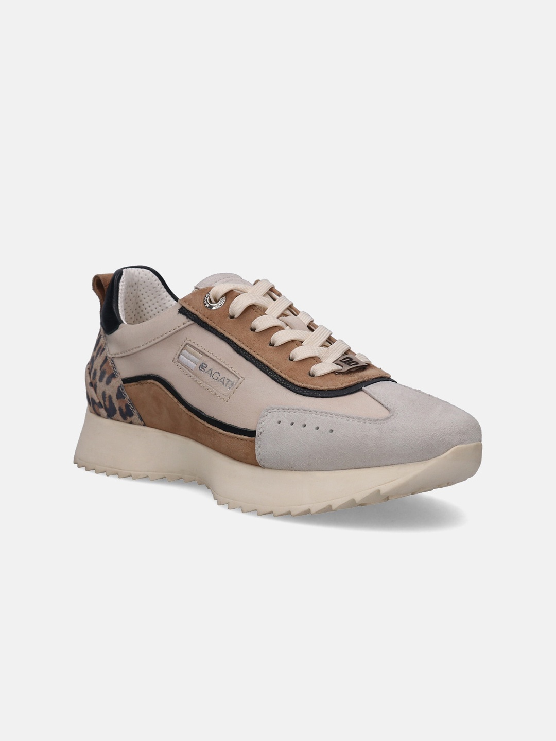 

BAGATT Women Sophie Animal Print Leather Sneakers, Beige