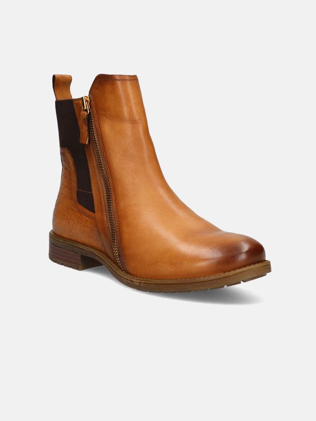 

BAGATT Ronja Women Block-Heeled Leather Chelsea Boots, Brown