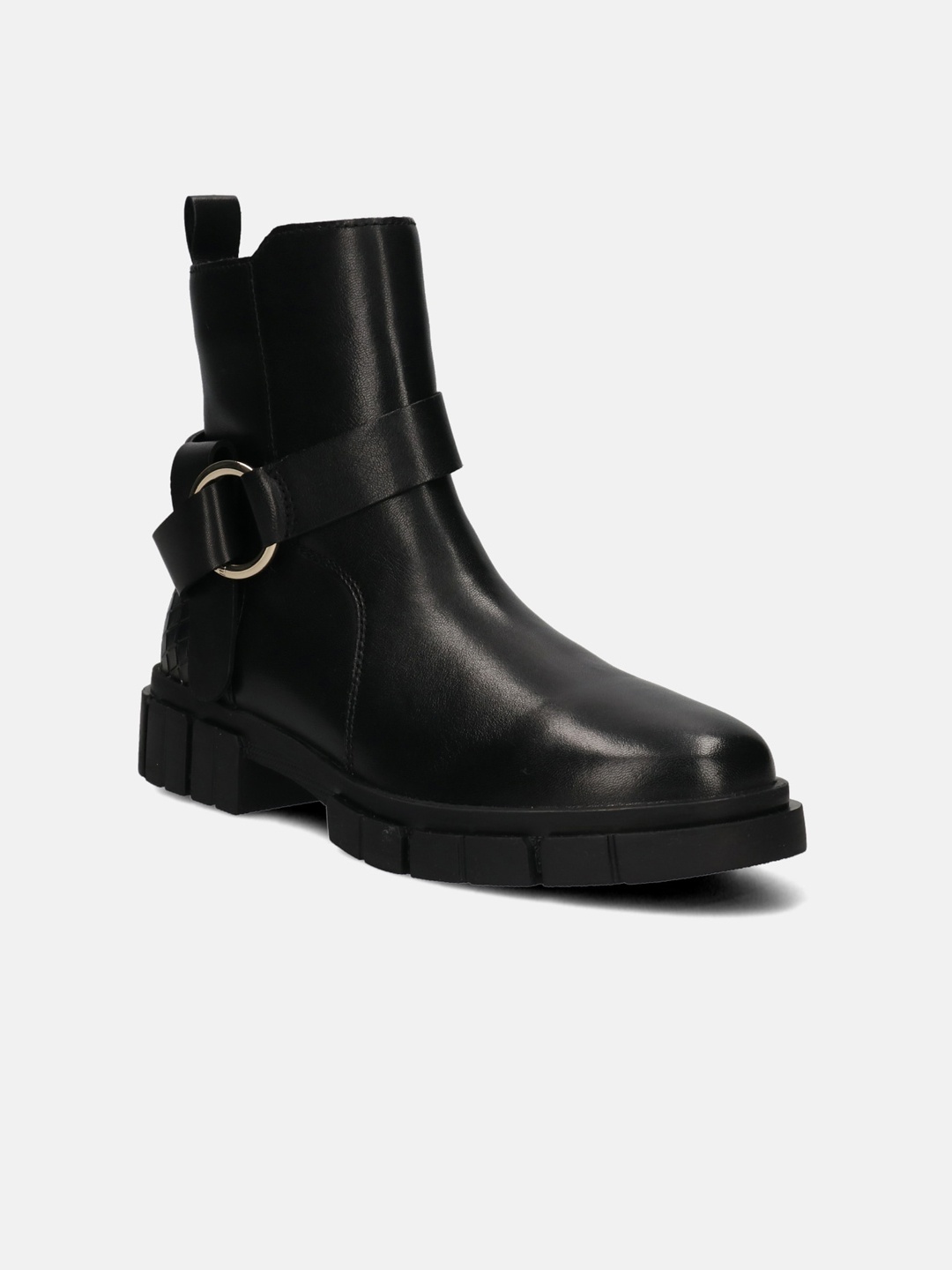 

BAGATT Fiona Block-Heeled Leather Chelsea Boots, Black