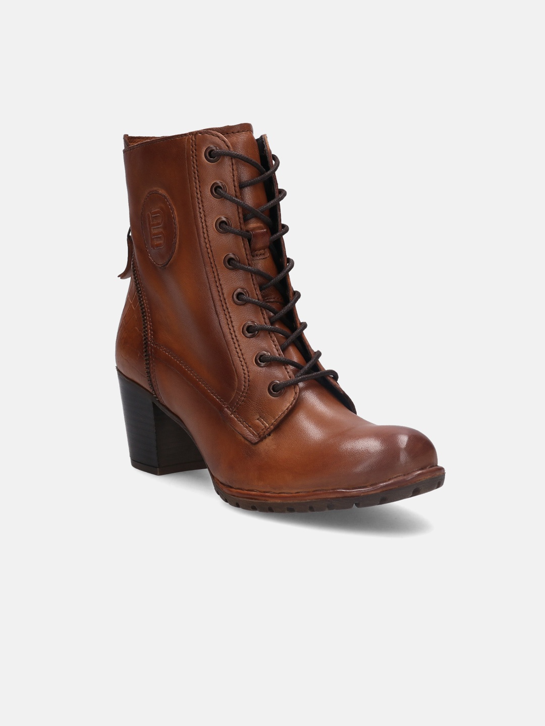

BAGATT Cathy Evo Women Block-Heeled Leather Regular Boots, Brown