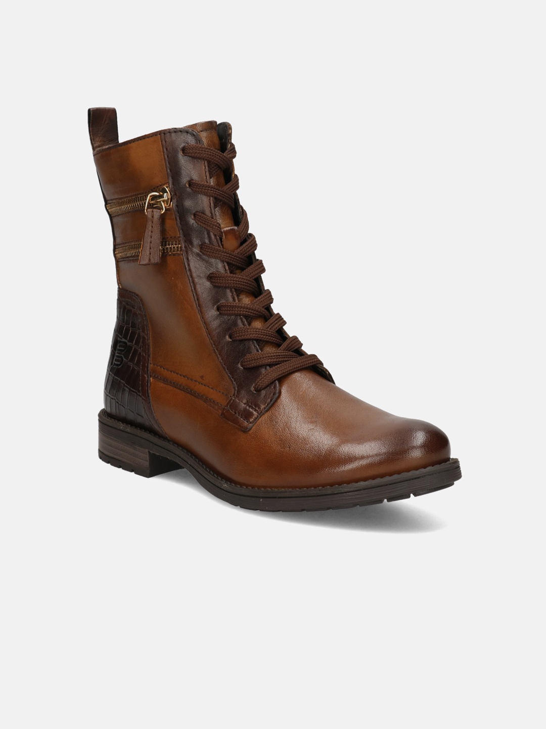 

BAGATT Ronja Women Textured Leather Ankle Boots, Brown