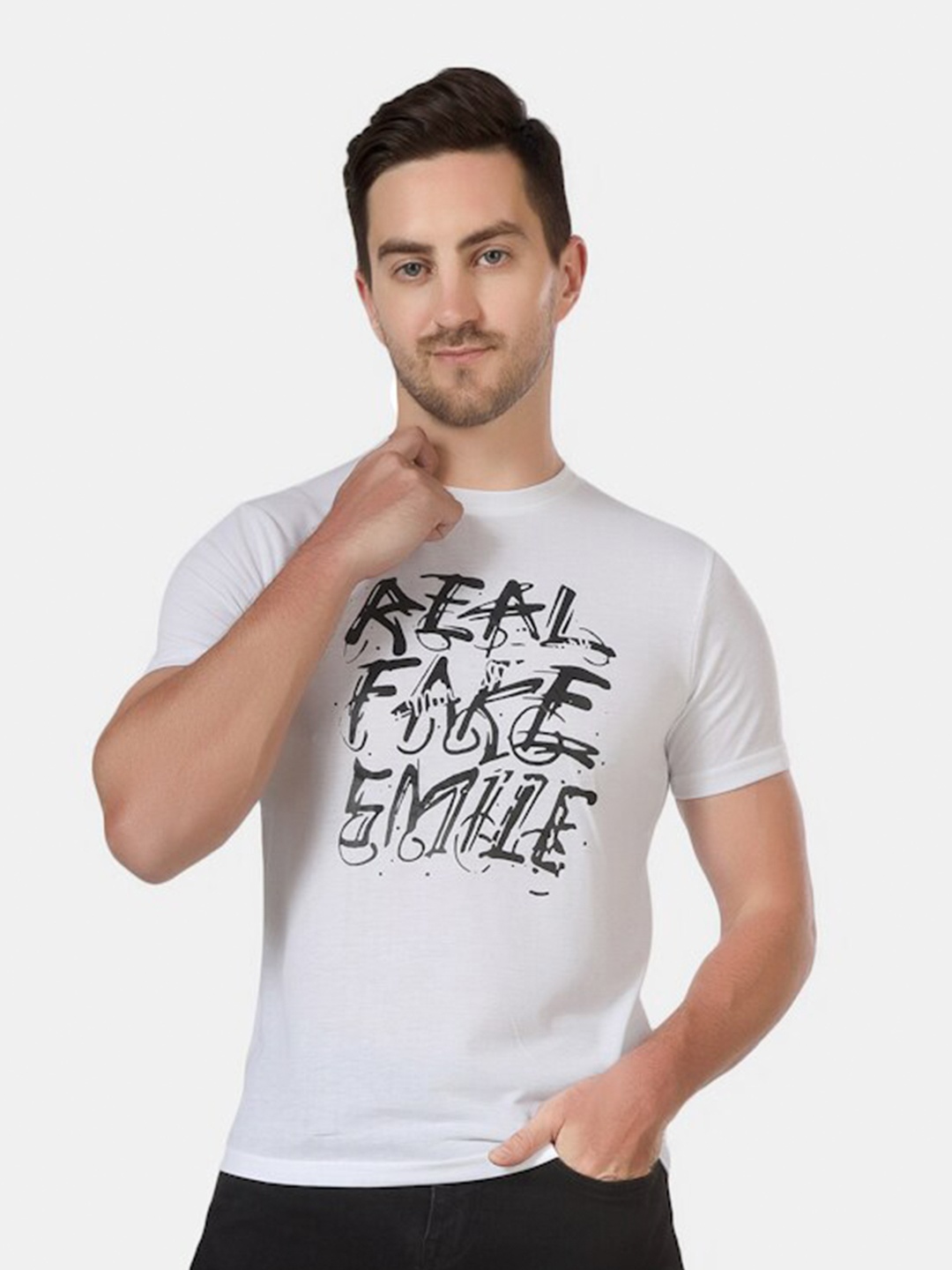 

HILL STREET Typography Printed Round Neck T-shirt, White