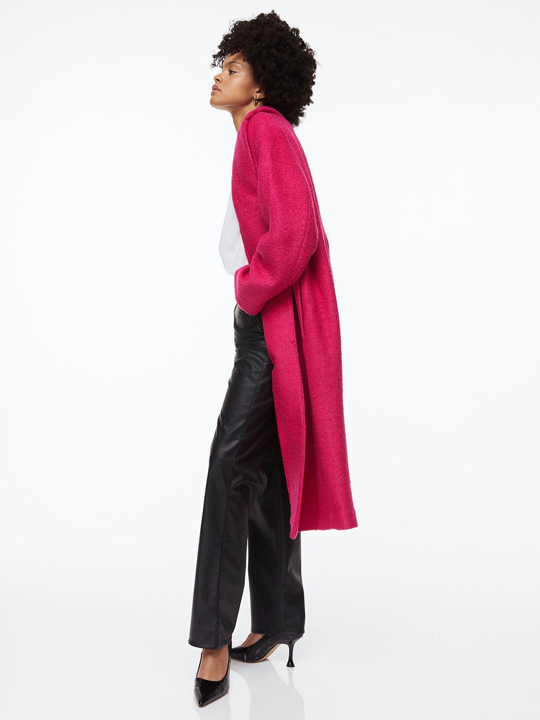 

H&M Oversized Twill Coat, Pink