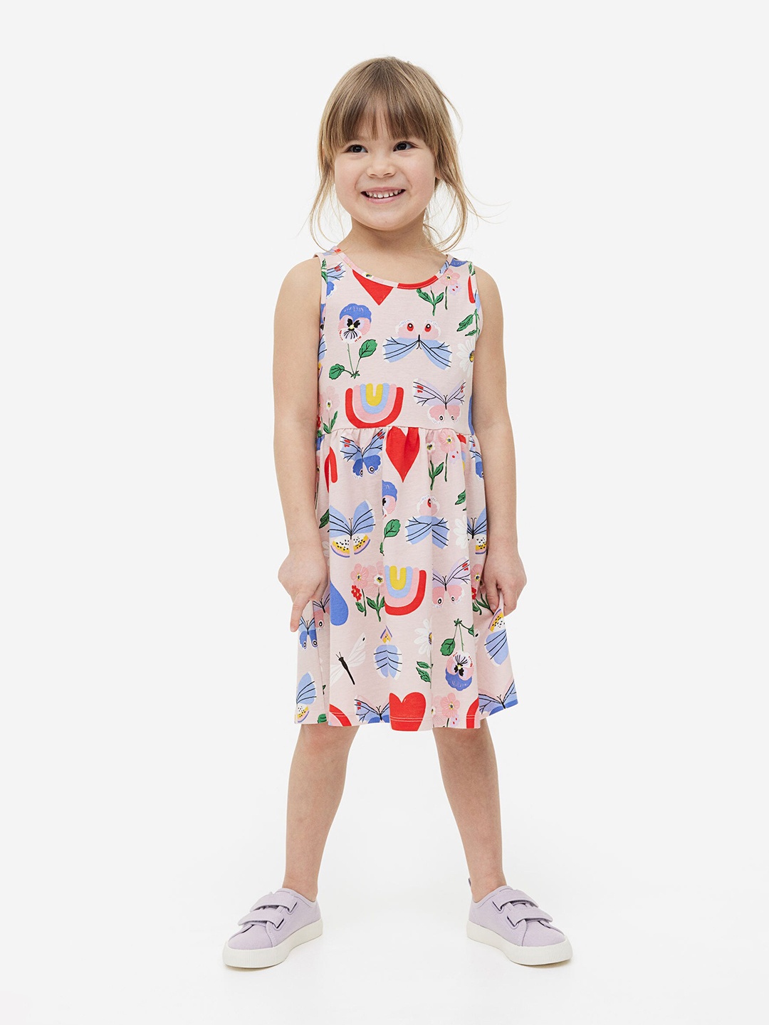 

H&M Girls Patterned cotton dress, Pink
