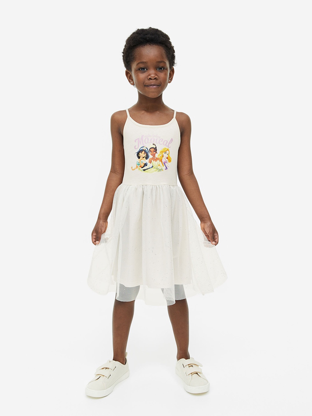 

H&M Girls Pure Cotton Tulle-Skirt Dress, White