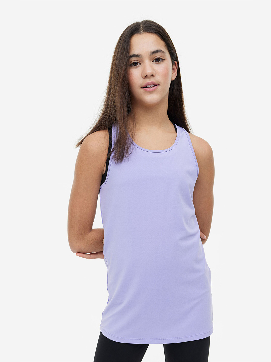 

H&M Girls 2-Pack Sports Vest Tops, Black