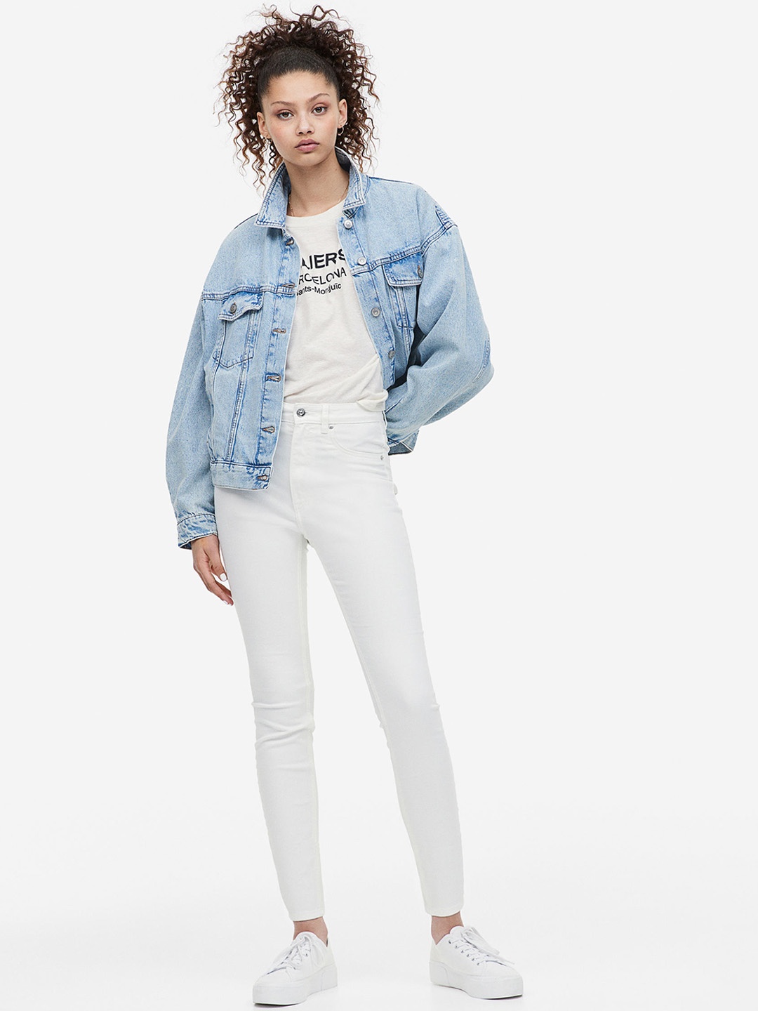 

H&M Women Skinny High Jeans, White