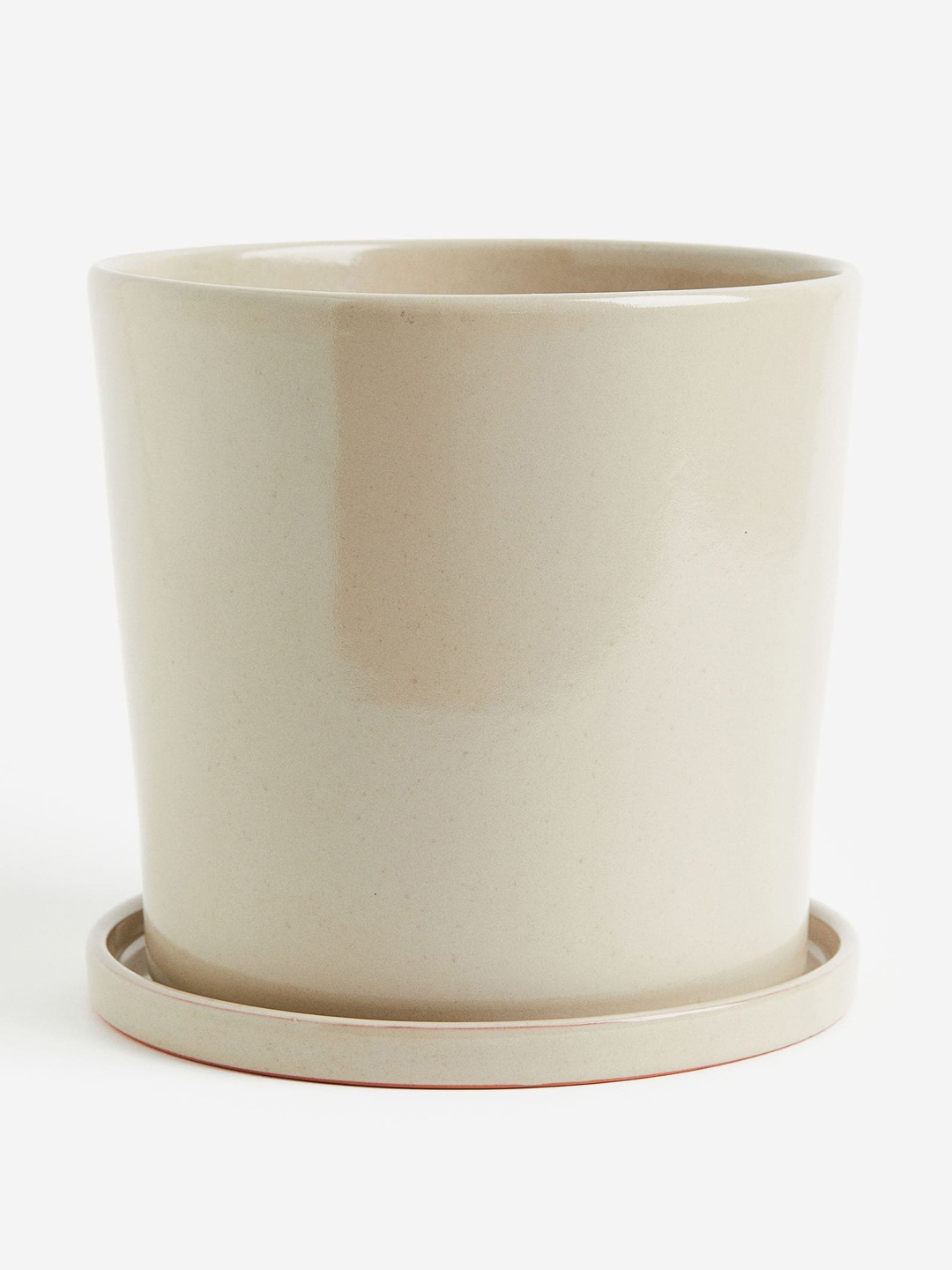 

H&M Beige Large Plant Pot And Saucer