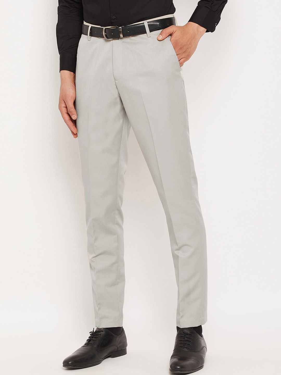 

VEI SASTRE Men Smart Slim Fit Formal Trouser, Grey