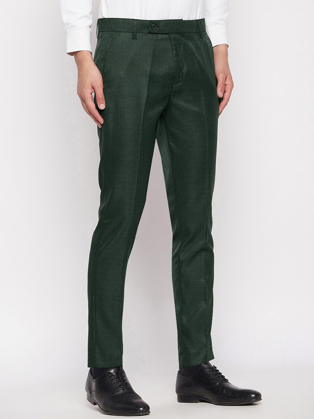 

VEI SASTRE Men Smart Slim Fit Viscose Rayon Formal Trouser, Green