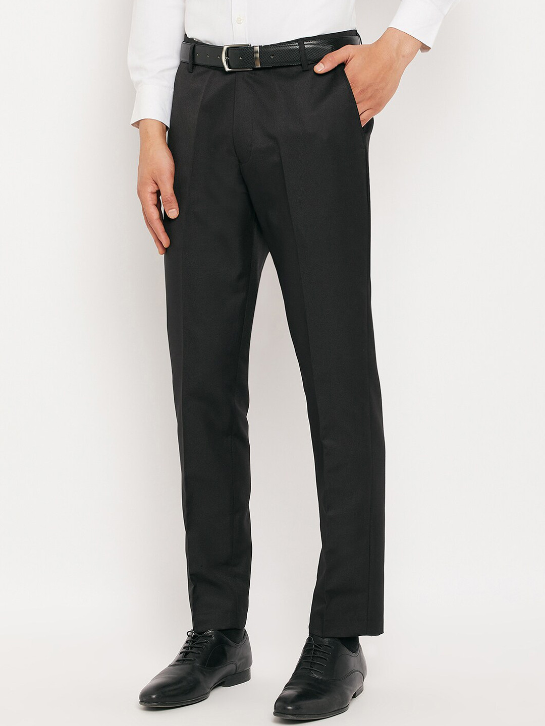 

VEI SASTRE Men Smart Slim Fit Formal Trouser, Black