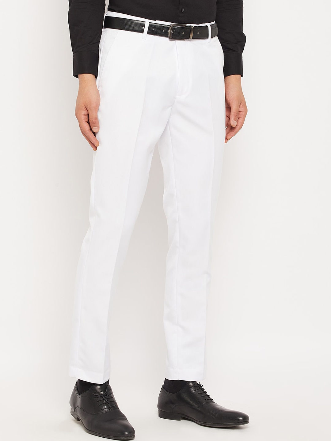 

VEI SASTRE Men Smart Slim Fit Mid-Rise Formal Trousers, White