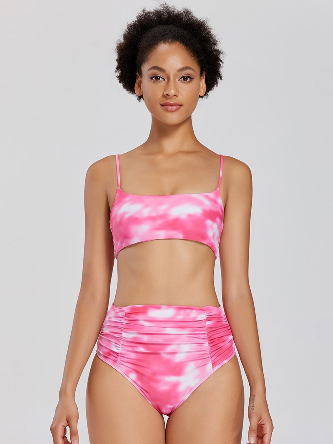 

JC Collection Two Piece Tie-Dye Swim Set, Rose