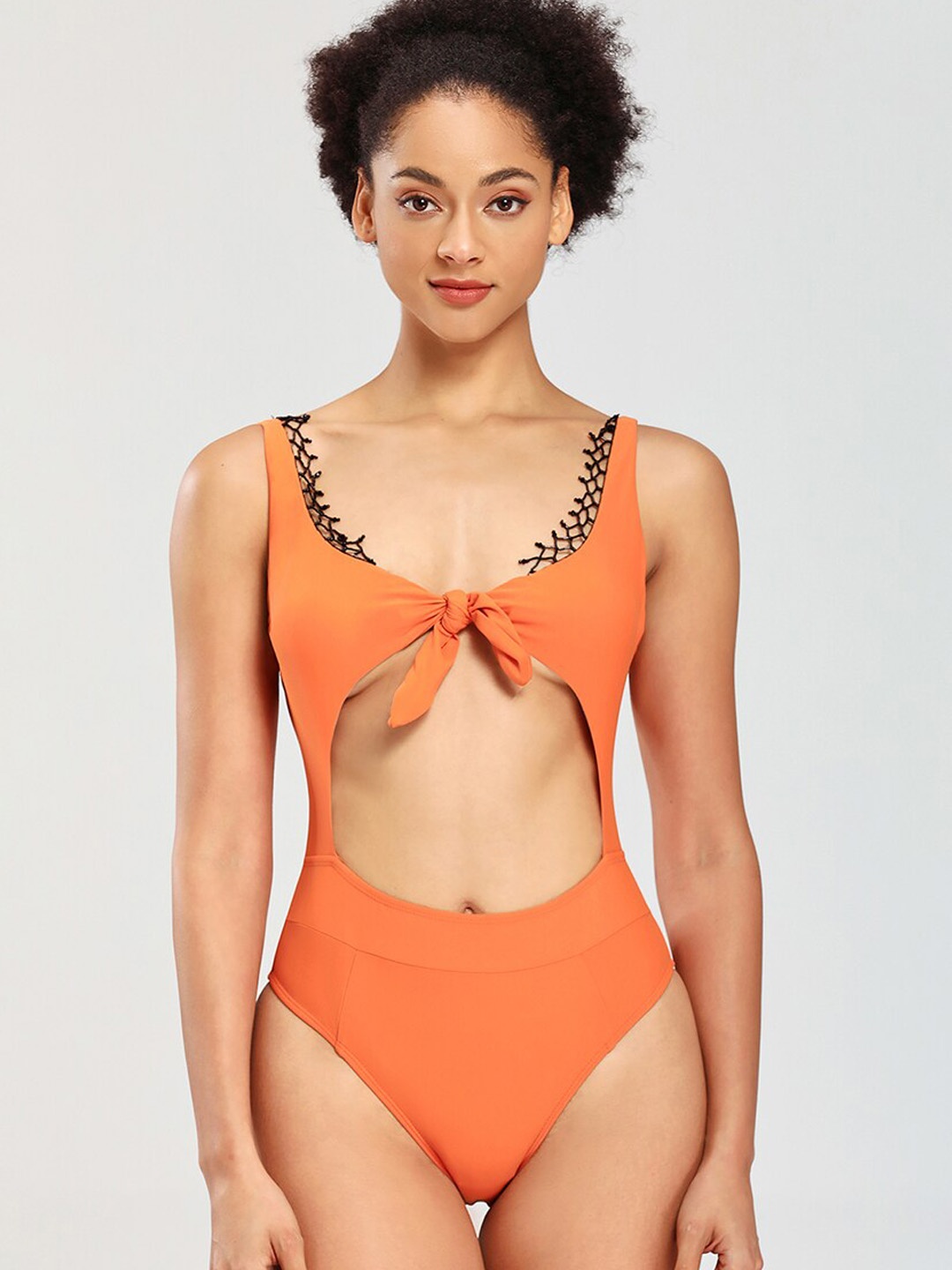 

JC Collection Low Coverage Swim Bodysuit, Orange