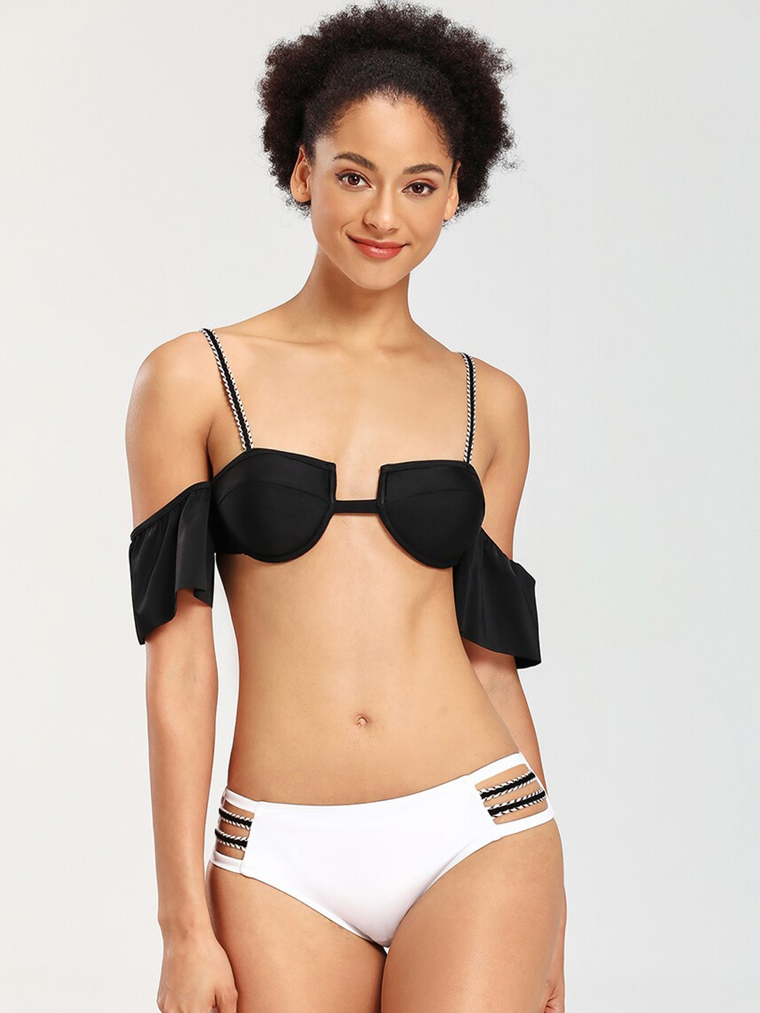 

JC Collection Swim Bikini Set, Black