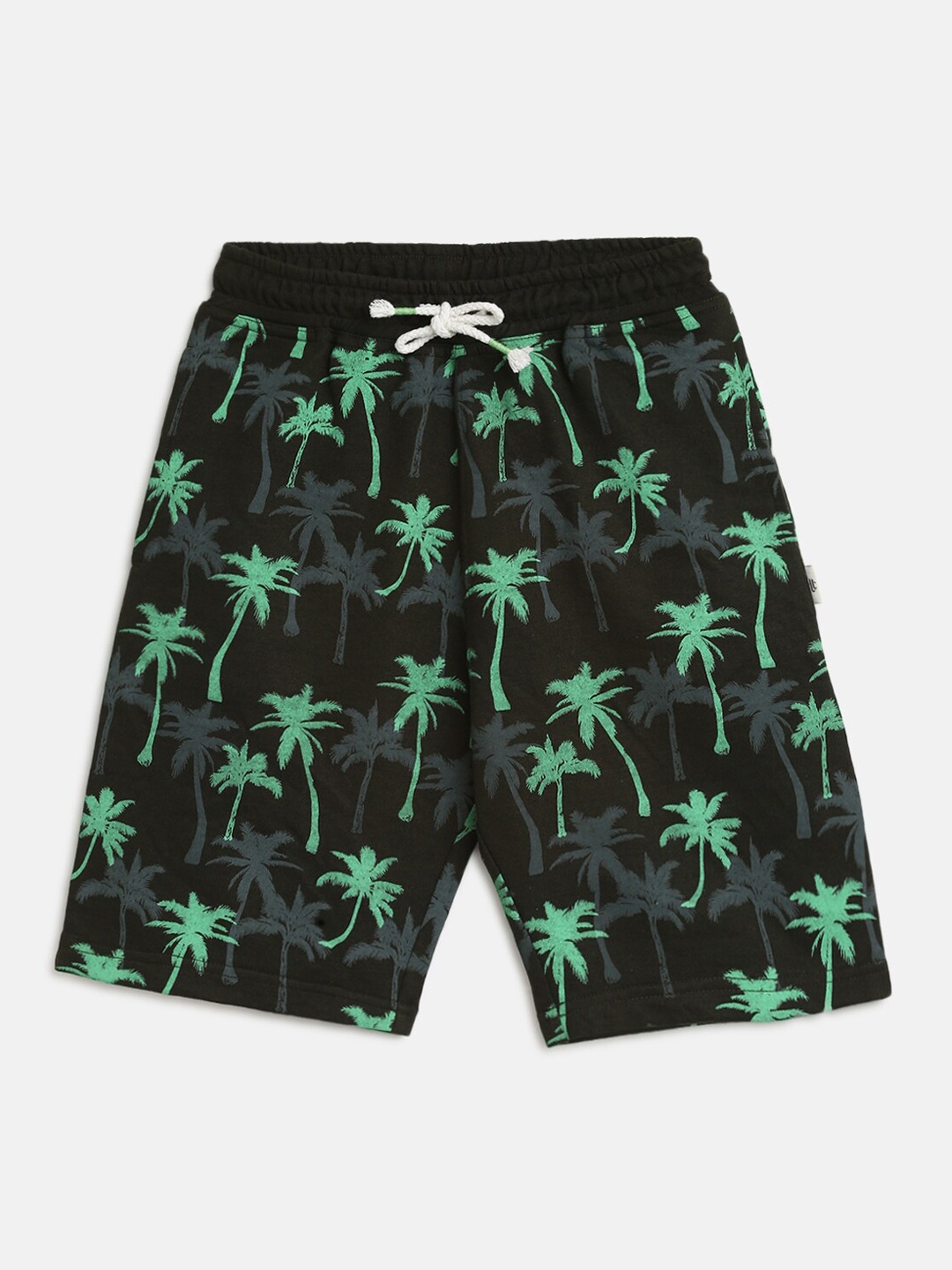 

Lil Tomatoes Boys Tropical Printed Regular Shorts, Black