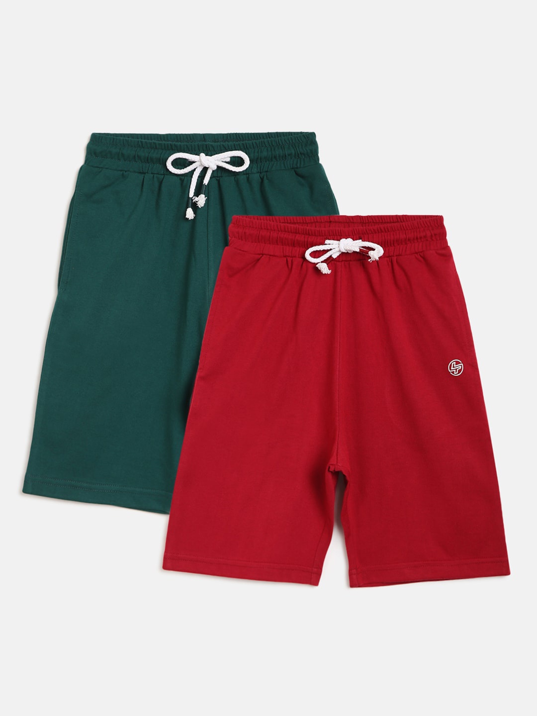 Lil Tomatoes Boys Pack Of 2 Mid-Rise Regular Fit Shorts, Burgundy