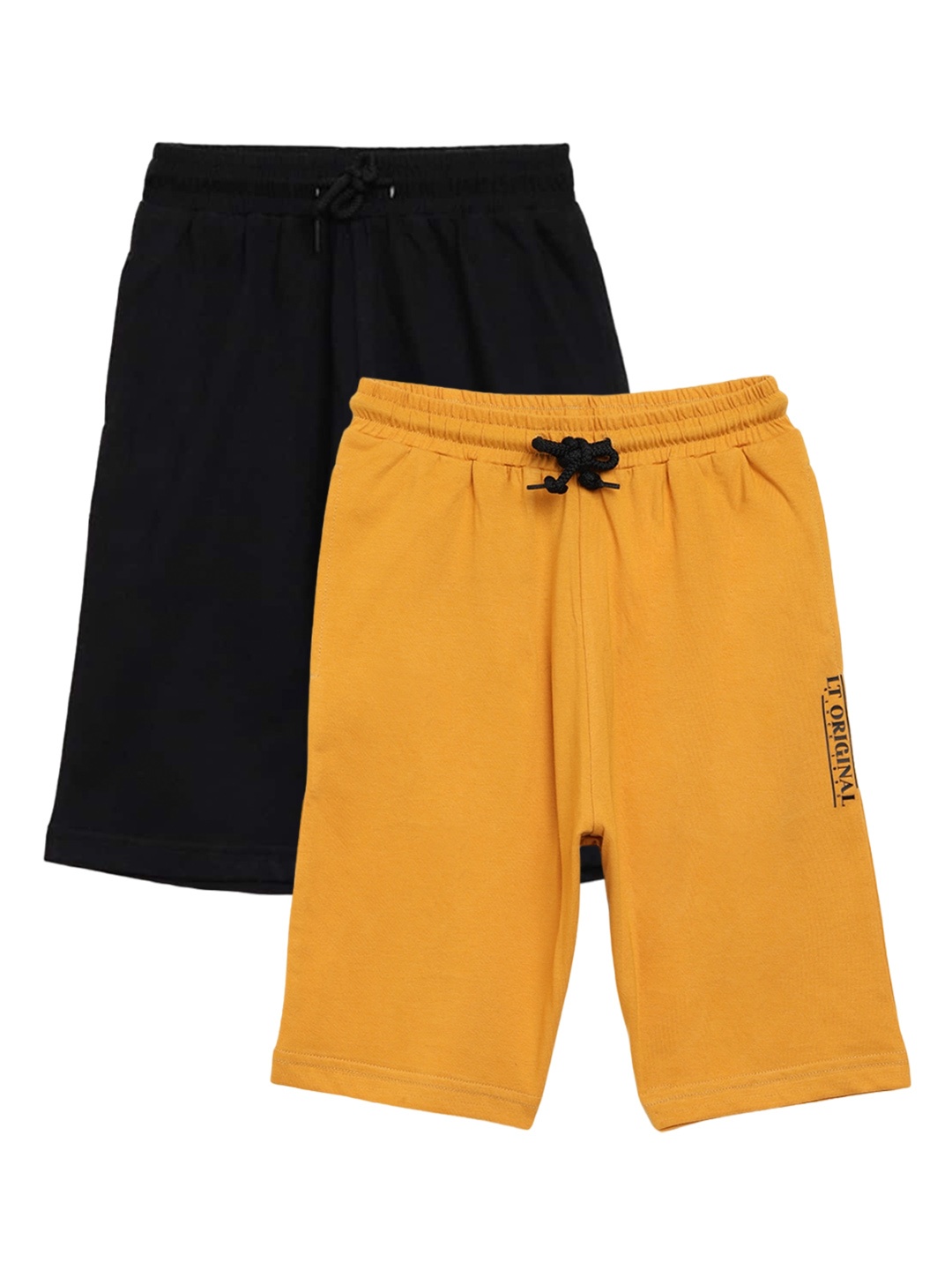 Lil Tomatoes Boys Pack Of 2 Mid-Rise Regular Fit Shorts, Black