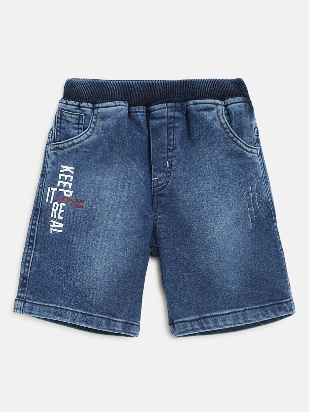 

HOMEGROWN Boys Washed Cotton Denim Shorts, Blue