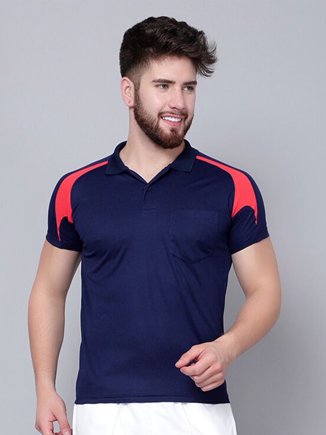

Shiv Naresh Polo Collar 3D Fit T-shirt, Navy blue