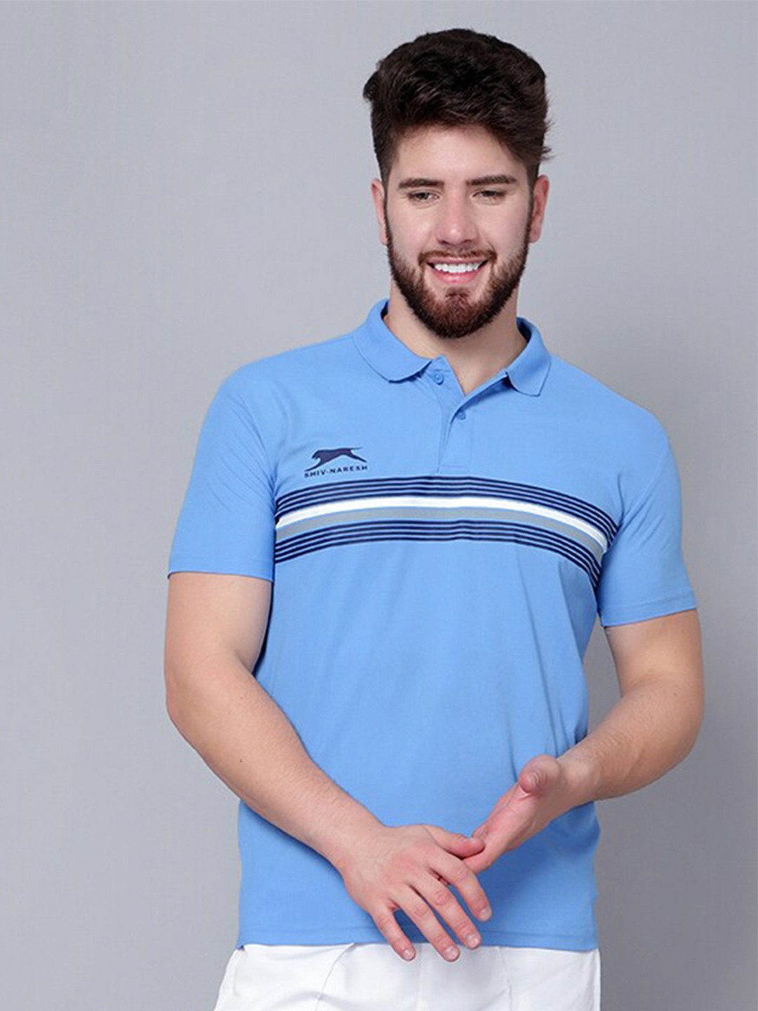 

Shiv Naresh Polo Collar 3D Fit T-shirt, Blue