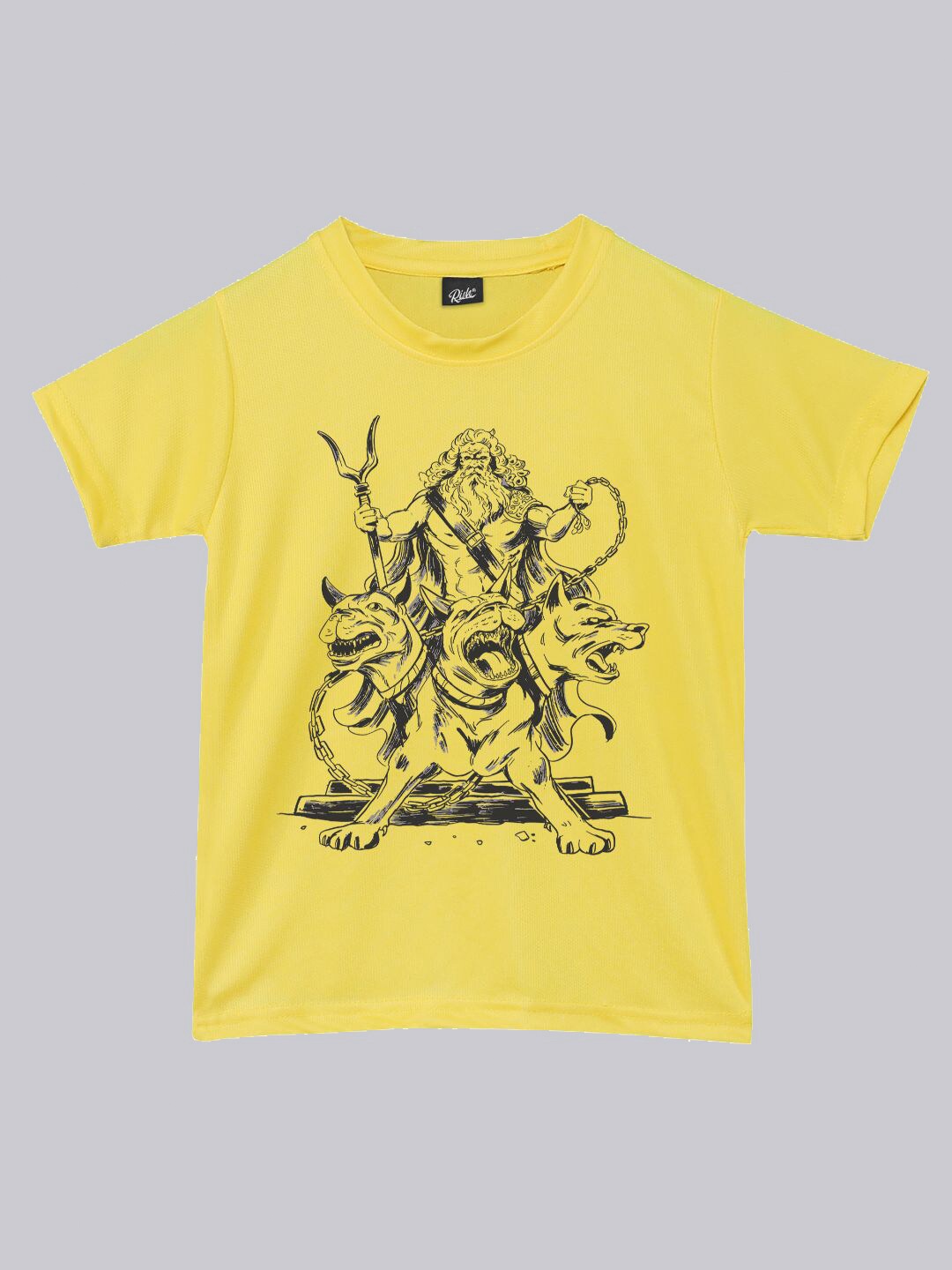 

RISH Boys Graphic Cerberus Hade Printed Loose T-shirt, Yellow