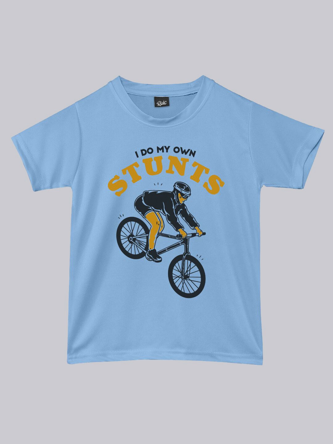 

RISH Kids Graphic Printed Dry Fit Loose Cotton Running T-shirt, Blue