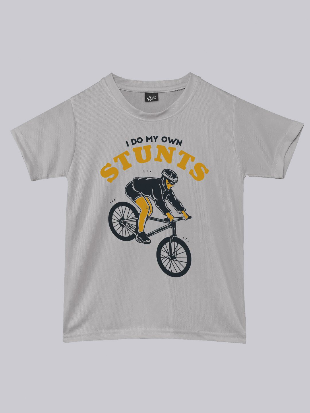 

RISH Boys Graphic Cylce Stunts Printed Loose T-shirt, Grey