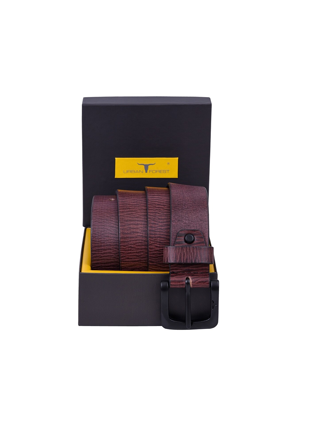 

URBAN FOREST Men Textured Leather Belt, Purple