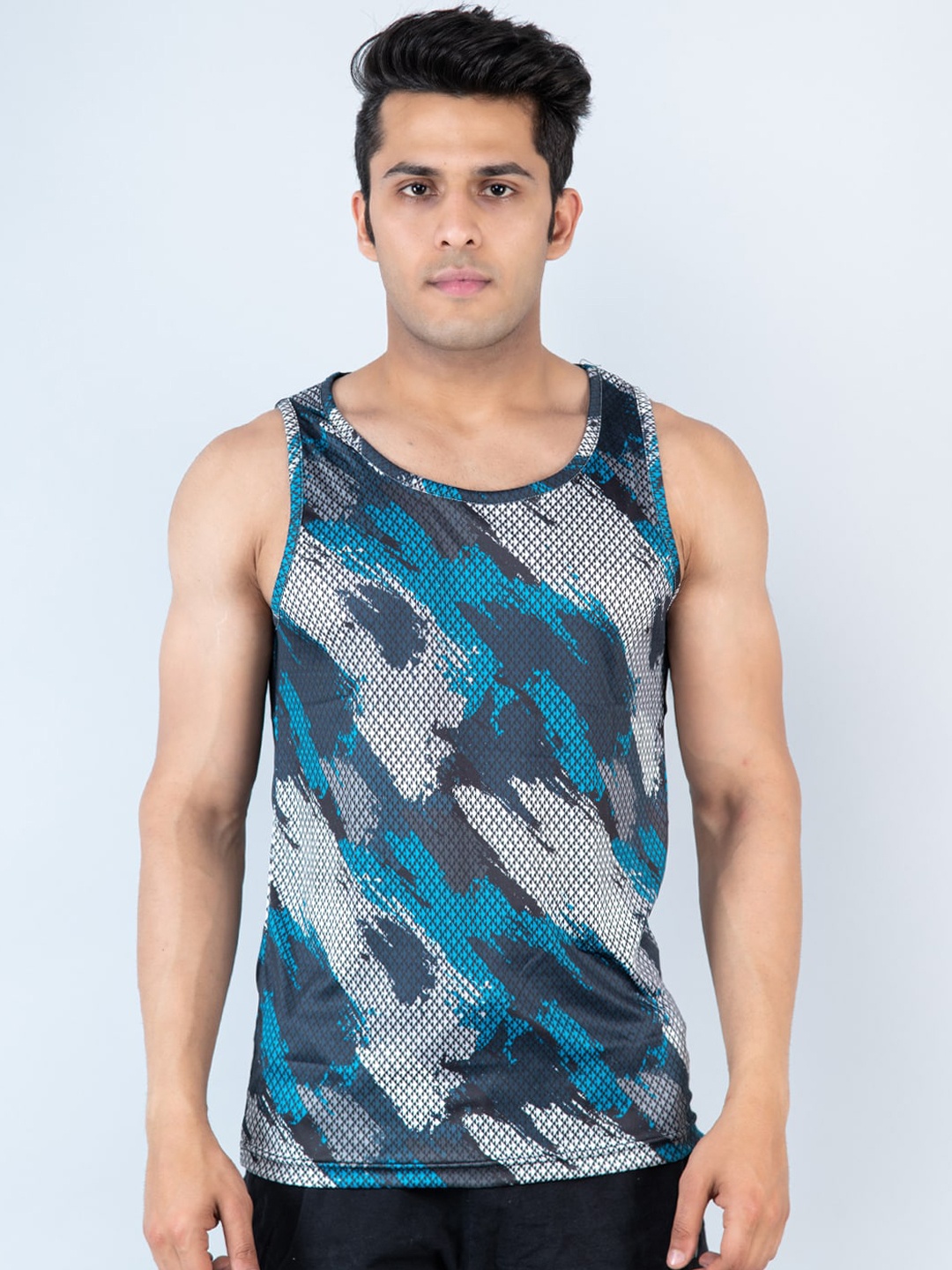 

Tistabene Printed Anti Microbial Gym Innerwear Vests, Blue