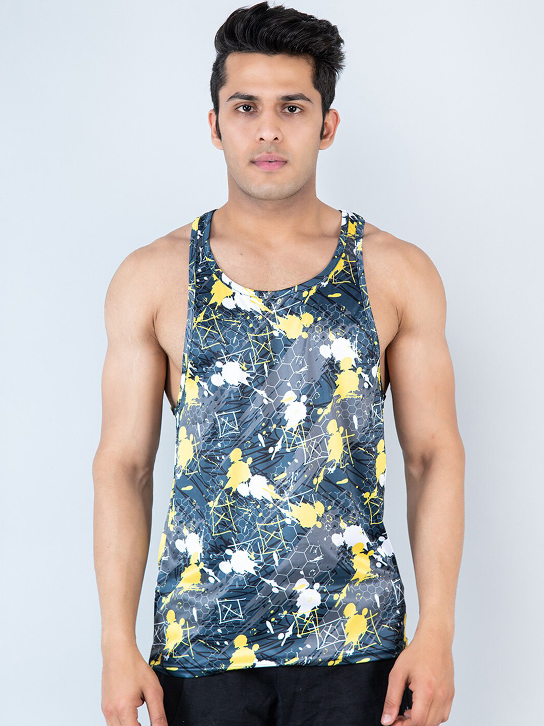

Tistabene Printed Anti Microbial Gym Innerwear Vests, Blue